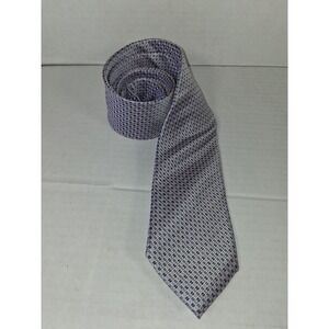 Pronto‎ Uomo Platinum Men's Necktie Blue Gray Geometric Silk Blend Business